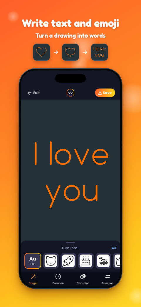 Animate text and emoji